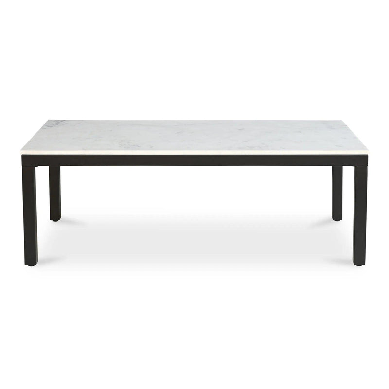 Parson Marble and Iron White Rectangular Coffee Table Coffee Tables LOOMLAN By Moe's Home