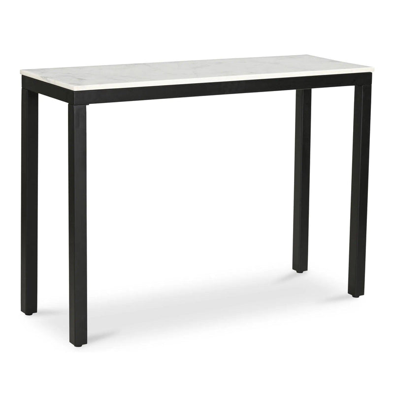 Parson Marble and Iron White Rectangular Console Table Console Tables LOOMLAN By Moe's Home