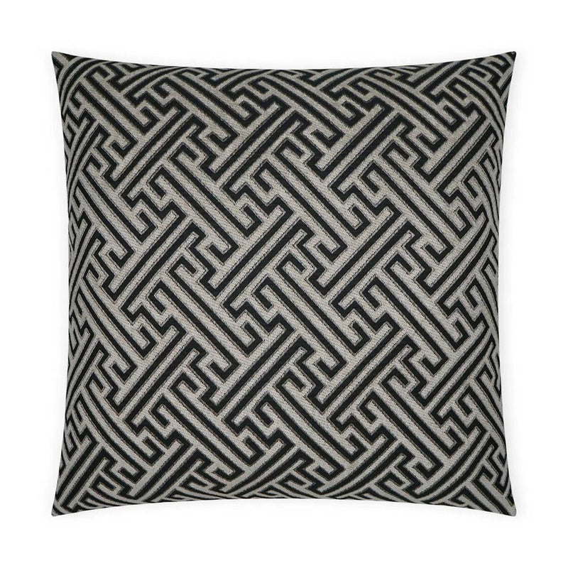 Parthenon Global Black Grey Large Throw Pillow With Insert Throw Pillows LOOMLAN By D.V. Kap