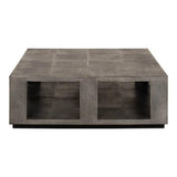 Partners Shagreen Leather Square Coffee Table Coffee Tables LOOMLAN By Sarreid