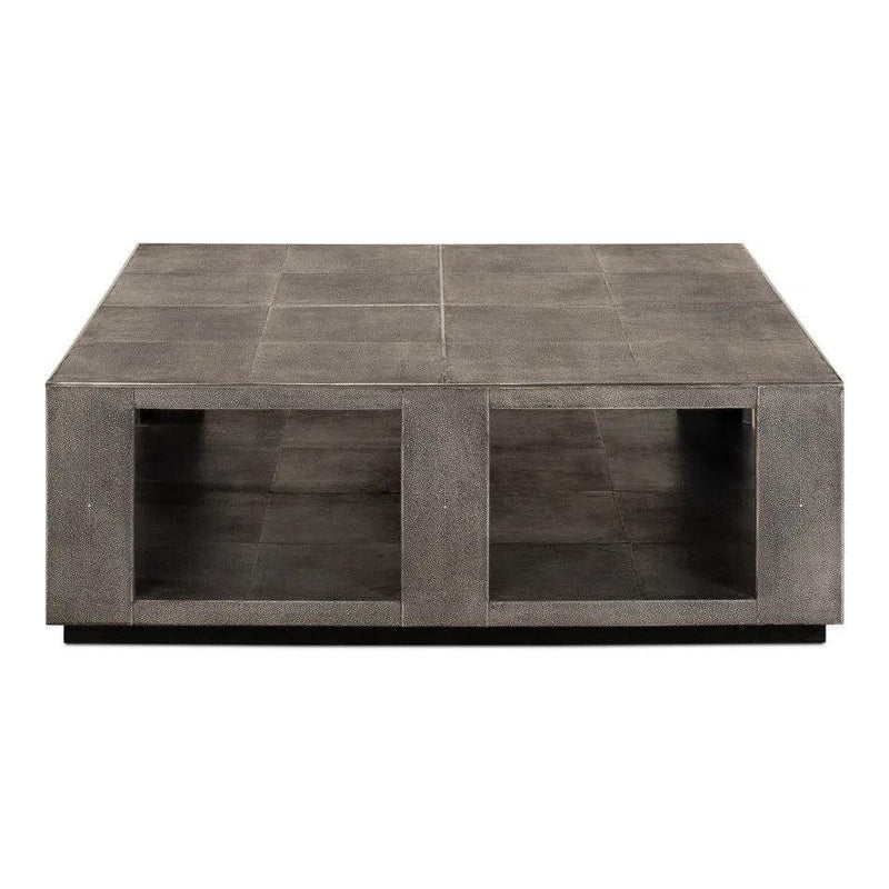 Partners Shagreen Leather Square Coffee Table Coffee Tables LOOMLAN By Sarreid