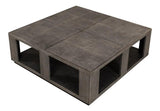 Partners Shagreen Leather Square Coffee Table Coffee Tables LOOMLAN By Sarreid