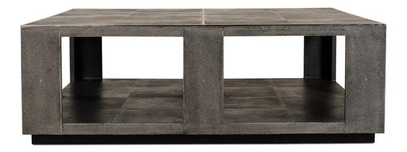 Partners Shagreen Leather Square Coffee Table Coffee Tables LOOMLAN By Sarreid