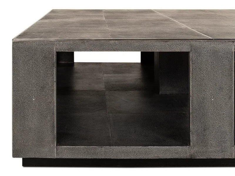 Partners Shagreen Leather Square Coffee Table Coffee Tables LOOMLAN By Sarreid