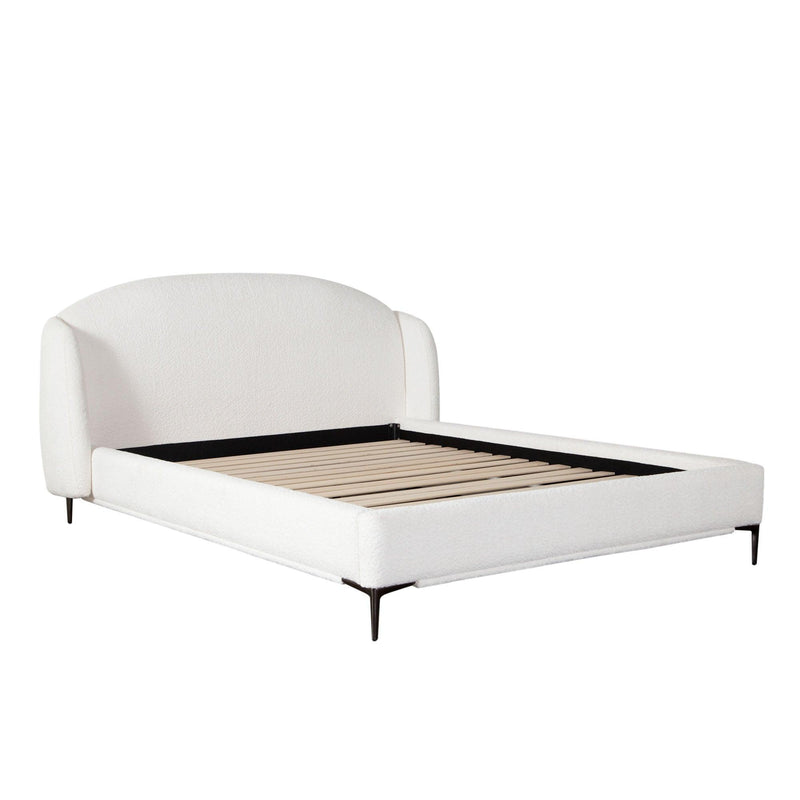 Path White Low Profile Bed Frame Beds LOOMLAN By Diamond Sofa