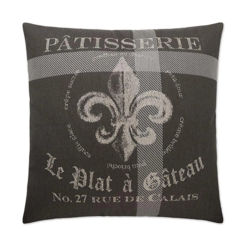 Patisserie Grey Throw Pillow With Insert Throw Pillows LOOMLAN By D.V. Kap