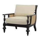 Patterson Wood and Rattan Accent Chair Performance Fabric Club Chairs LOOMLAN By Furniture Classics