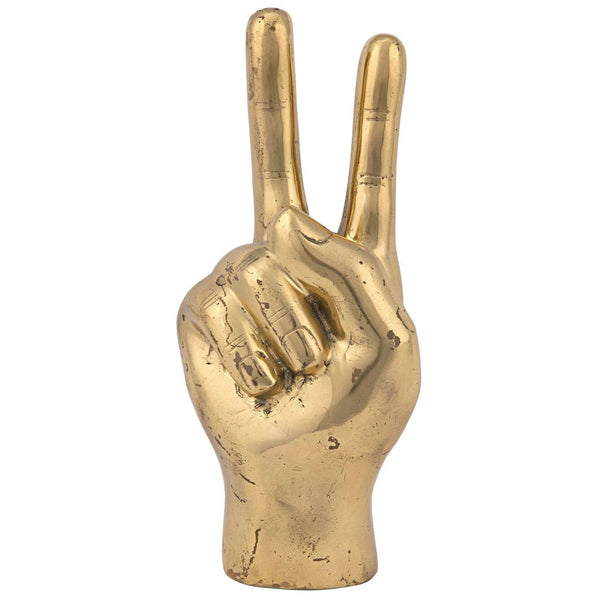 Peace Sign Antique Brass Sculpture Statues & Sculptures LOOMLAN By Noir