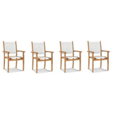 Pearl Stacking Teak Outdoor Dining Armchair (Set of 4) Outdoor Dining Chairs LOOMLAN By HiTeak