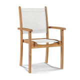 Pearl Stacking Teak Outdoor Dining Armchair (Set of 4) Outdoor Dining Chairs LOOMLAN By HiTeak