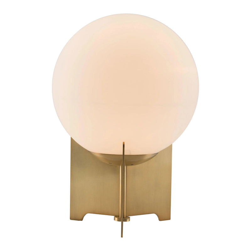 Pearl Table Lamp White & Brushed Brass Table Lamps LOOMLAN By Zuo Modern