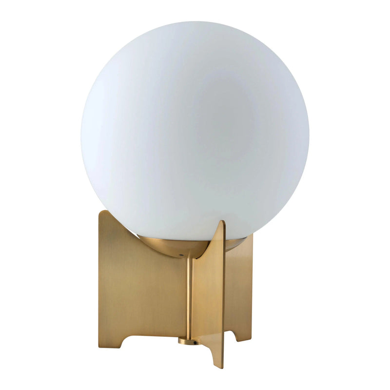 Pearl Table Lamp White & Brushed Brass Table Lamps LOOMLAN By Zuo Modern