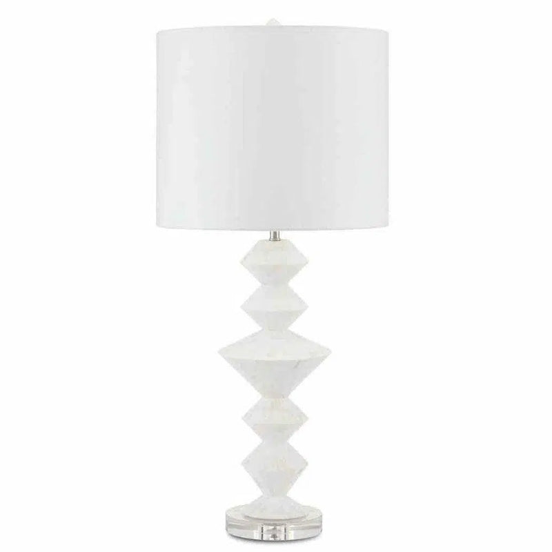 Pearl White Sheba Table Lamp Table Lamps LOOMLAN By Currey & Co