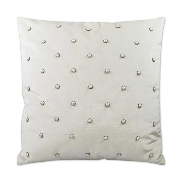 Pearlesque Marshmallow White Throw Pillow With Insert Throw Pillows LOOMLAN By D.V. Kap