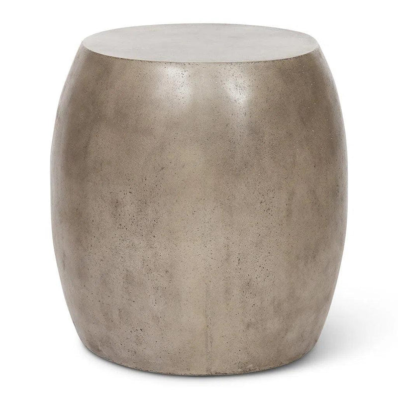 Pebble Fiber Reinforced Concrete Oval End Table Outdoor Side Tables LOOMLAN By Urbia