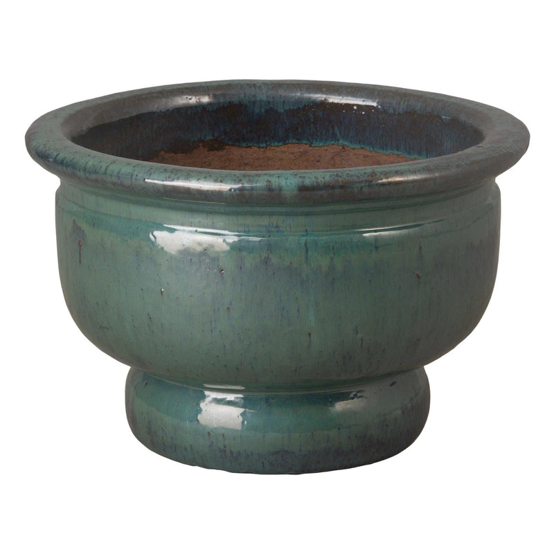 Pedestal Bowl Ceramic Planter Outdoor Planters LOOMLAN By Emissary