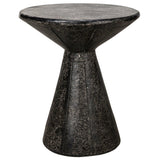 Pedestal Side Table, Black Fiber Cement Side Tables LOOMLAN By Noir