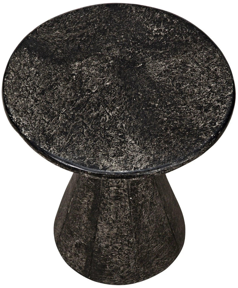 Pedestal Side Table, Black Fiber Cement Side Tables LOOMLAN By Noir