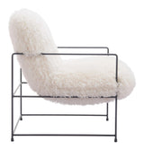 Pelut Steel White Accent Arm Chair Club Chairs LOOMLAN By Zuo Modern