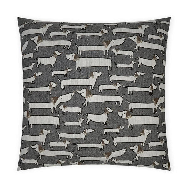 Pencil Pups Animal Novelty Grey Large Throw Pillow With Insert Throw Pillows LOOMLAN By D.V. Kap