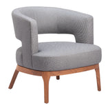 Penryn Wood Slate Gray Accent Arm Chair Accent Chairs LOOMLAN By Zuo Modern