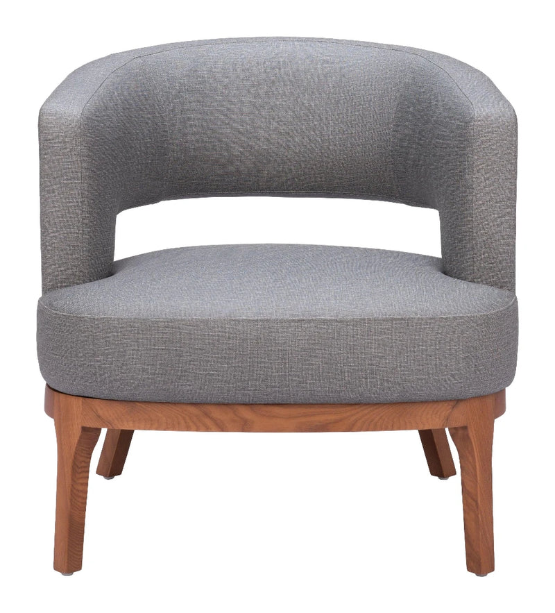 Penryn Wood Slate Gray Accent Arm Chair Accent Chairs LOOMLAN By Zuo Modern