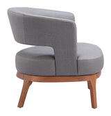 Penryn Wood Slate Gray Accent Arm Chair Accent Chairs LOOMLAN By Zuo Modern