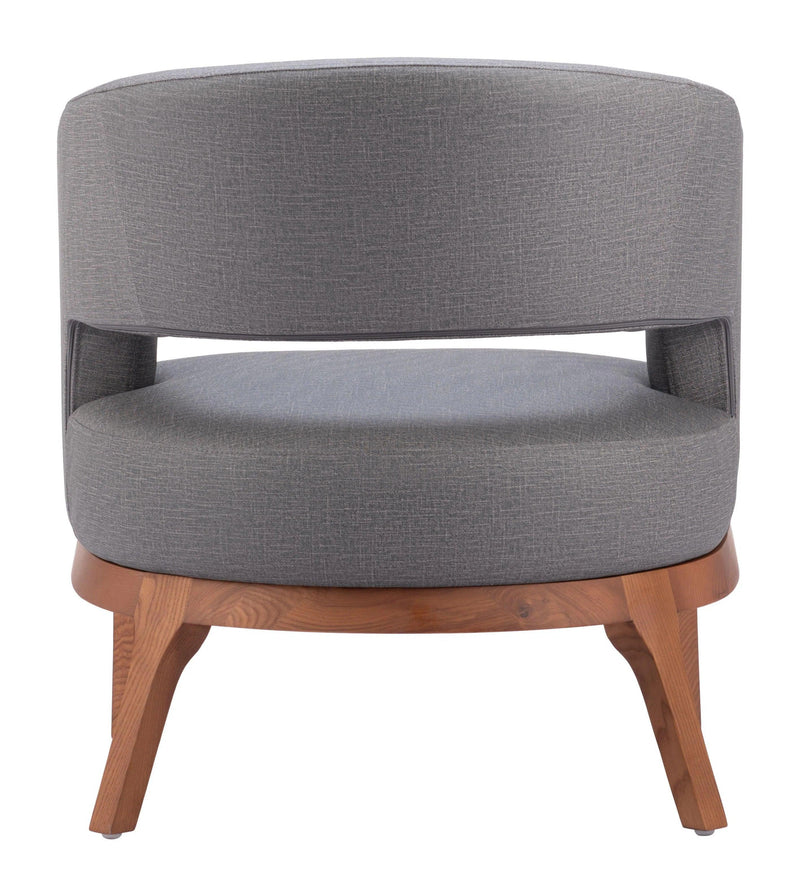 Penryn Wood Slate Gray Accent Arm Chair Accent Chairs LOOMLAN By Zuo Modern