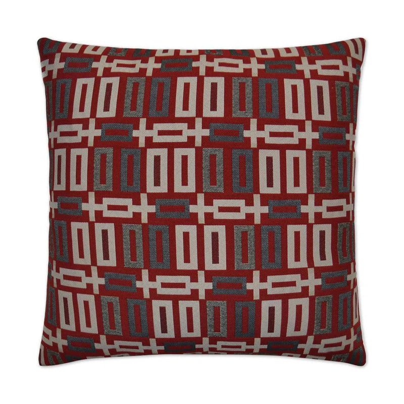 Penthouse Red Throw Pillow With Insert Throw Pillows LOOMLAN By D.V. Kap