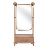 Peralta Mirror Shelf Gold Wall Mirrors LOOMLAN By Zuo Modern