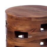 Perazza Wood Brown Round Accent Table Side Tables LOOMLAN By Bassett Mirror