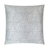 Percy Linen Glam Geometric Silver Large Throw Pillow With Insert Throw Pillows LOOMLAN By D.V. Kap