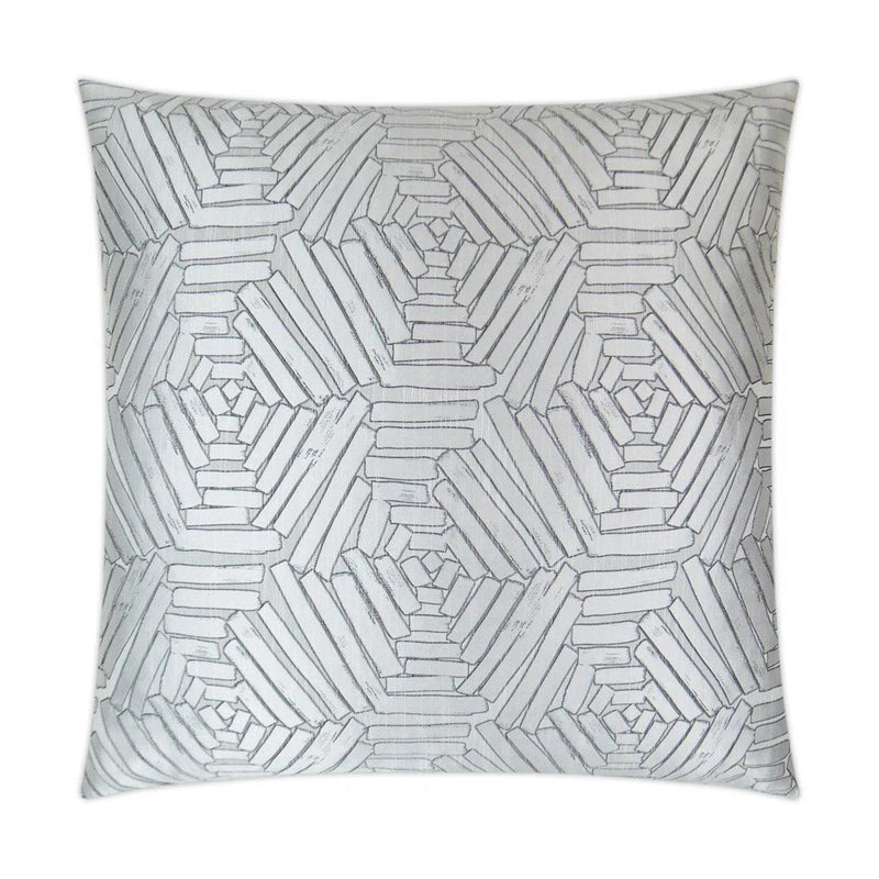 Percy Linen Glam Geometric Silver Large Throw Pillow With Insert Throw Pillows LOOMLAN By D.V. Kap