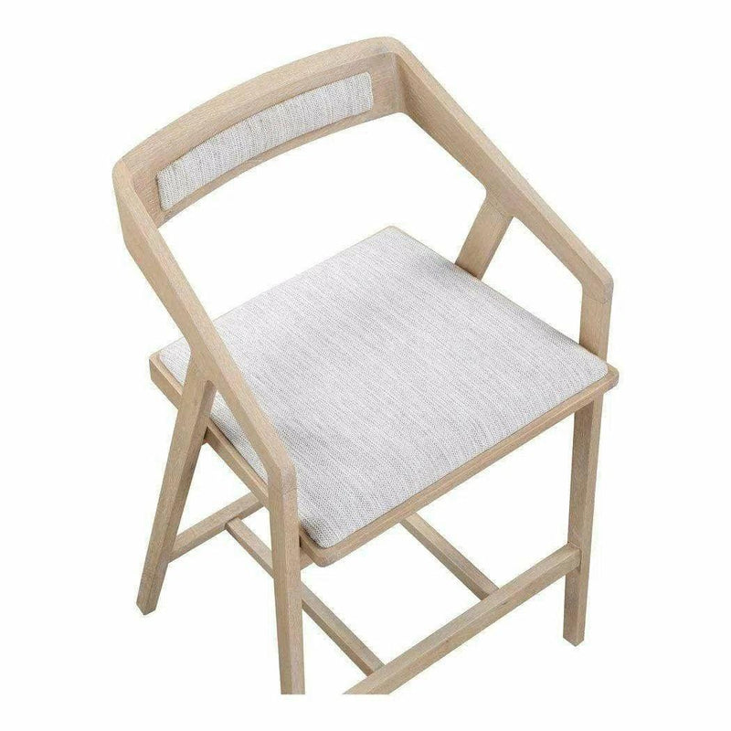 Performance Fabric Counter Height Stool Arm Chair Light Grey Counter Stools LOOMLAN By Moe's Home