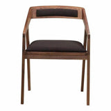 Performance Fabric Dining Arm Chair Chocolate Brown Dining Chairs LOOMLAN By Moe's Home