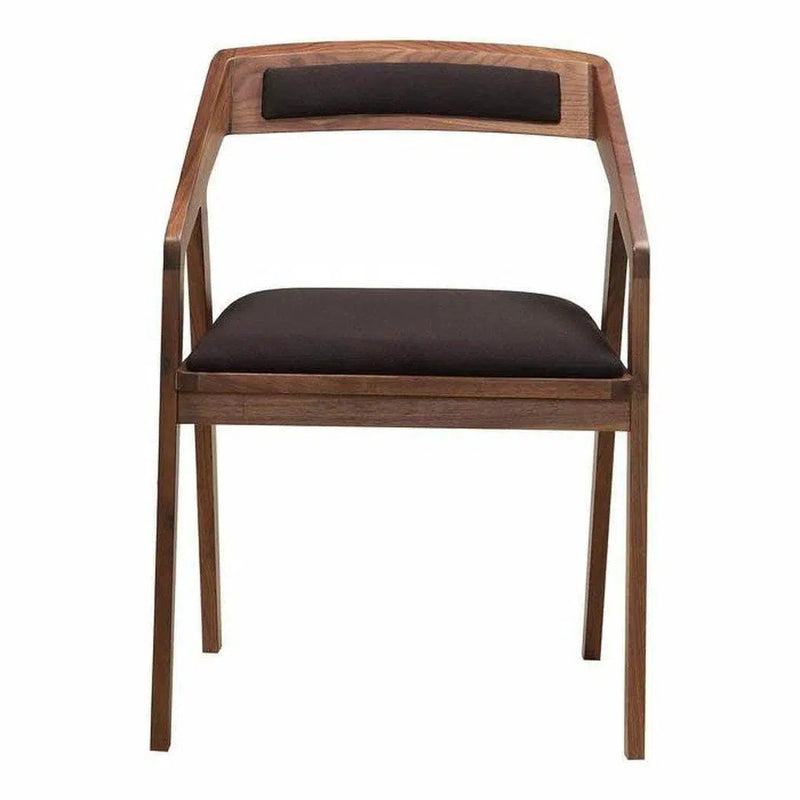 Performance Fabric Dining Arm Chair Chocolate Brown Dining Chairs LOOMLAN By Moe's Home