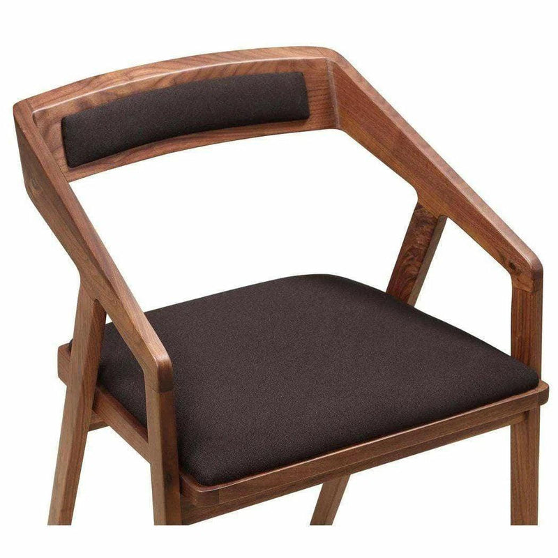 Performance Fabric Dining Arm Chair Chocolate Brown Dining Chairs LOOMLAN By Moe's Home