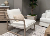 Performance Fabric White Boucle Natural Sling Hamlin Club Chair Club Chairs LOOMLAN By Essentials For Living