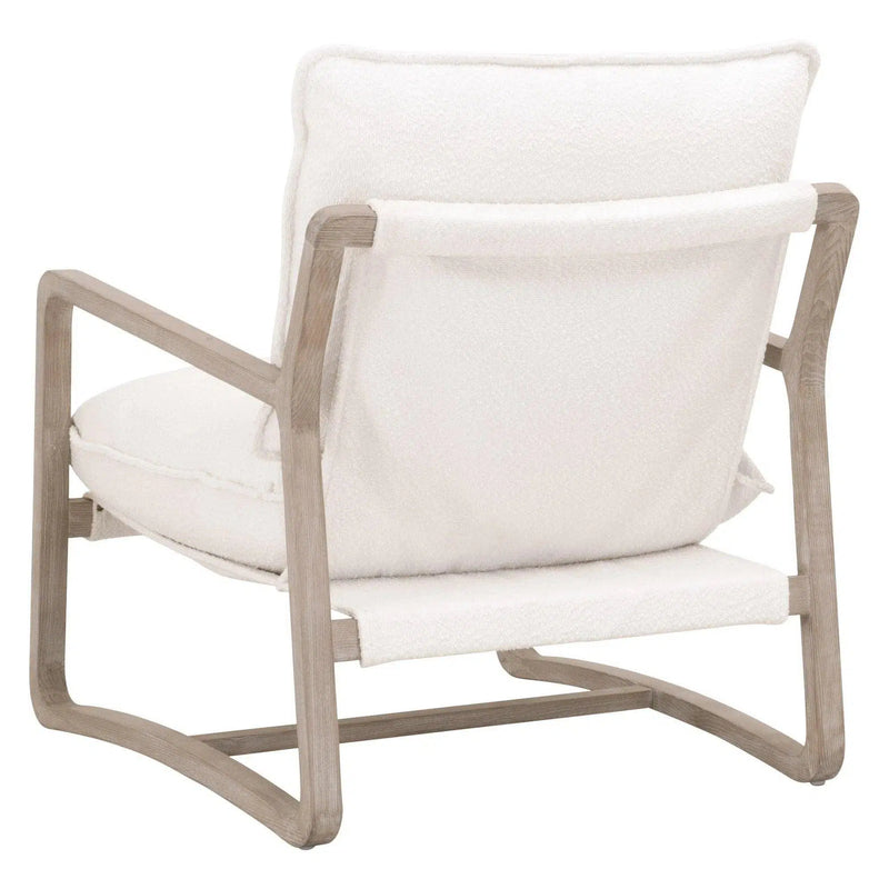 Performance Fabric White Boucle Natural Sling Hamlin Club Chair Club Chairs LOOMLAN By Essentials For Living