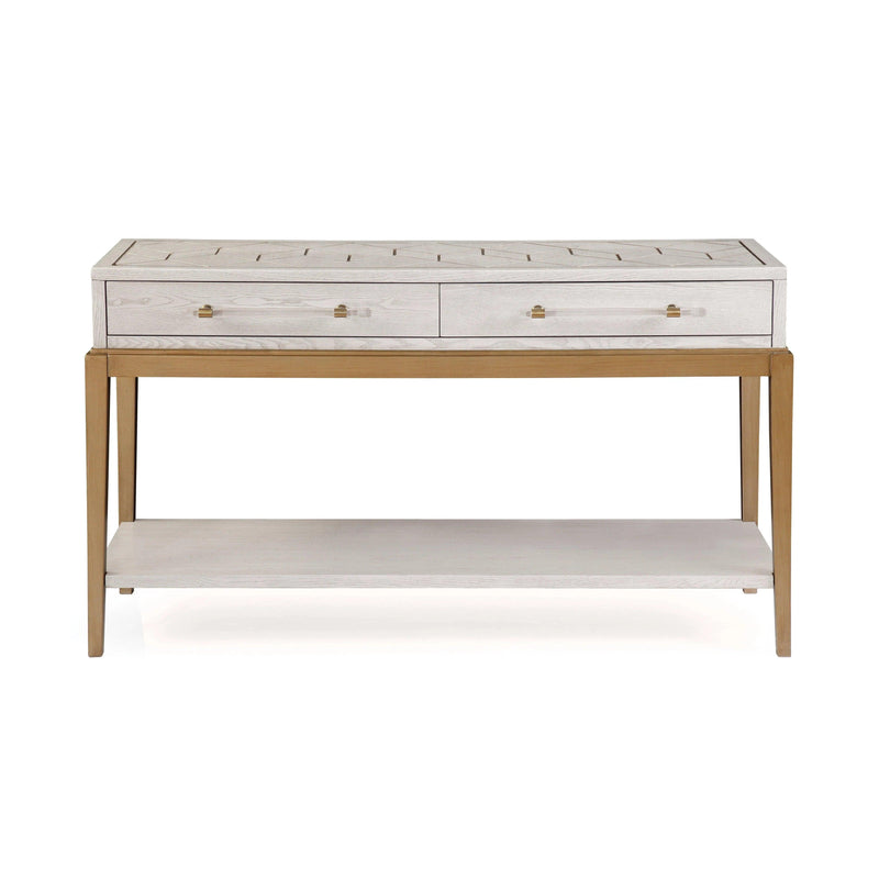 Perrine Wood White Rectangular Console Table Console Tables LOOMLAN By Bassett Mirror