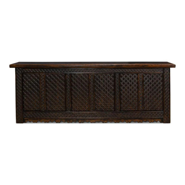 Persian Black Sideboard Extra Large Cabinet 98" Sideboards LOOMLAN By Sarreid