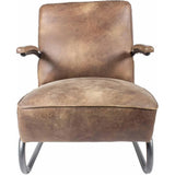 Perth Brown Leather Club Chair Club Chairs LOOMLAN By Moe's Home