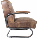 Perth Brown Leather Club Chair Club Chairs LOOMLAN By Moe's Home