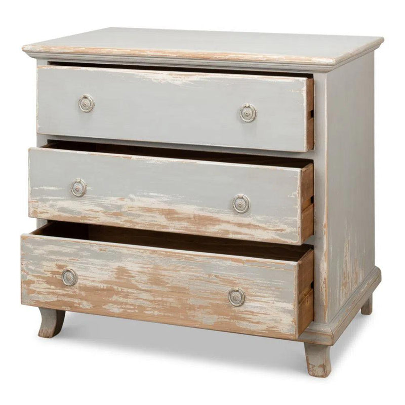 Petit Maison Commode Grey & White Dressers LOOMLAN By Sarreid