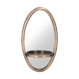 Petite Ogee Mirror & Shelf Gold Wall Mirrors LOOMLAN By Zuo Modern