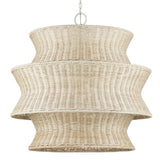 Phebe Medium Rattan Chandelier Chandeliers LOOMLAN By Currey & Co