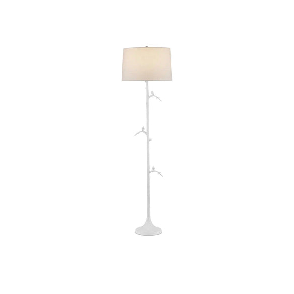 Piaf Aluminum White Floor Lamp Floor Lamps LOOMLAN By Currey & Co