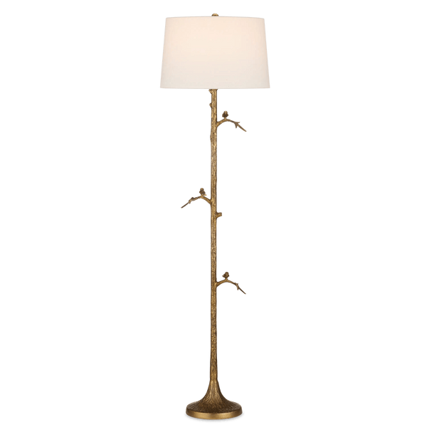 Piaf Brass Floor Lamp Floor Lamps LOOMLAN By Currey & Co