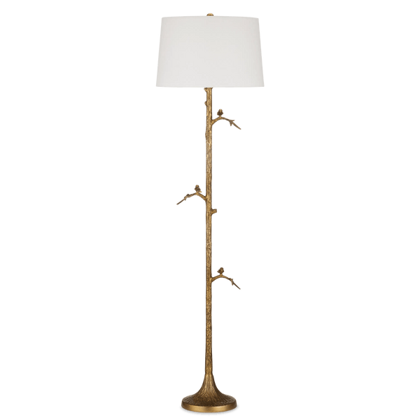 Piaf Brass Floor Lamp Floor Lamps LOOMLAN By Currey & Co