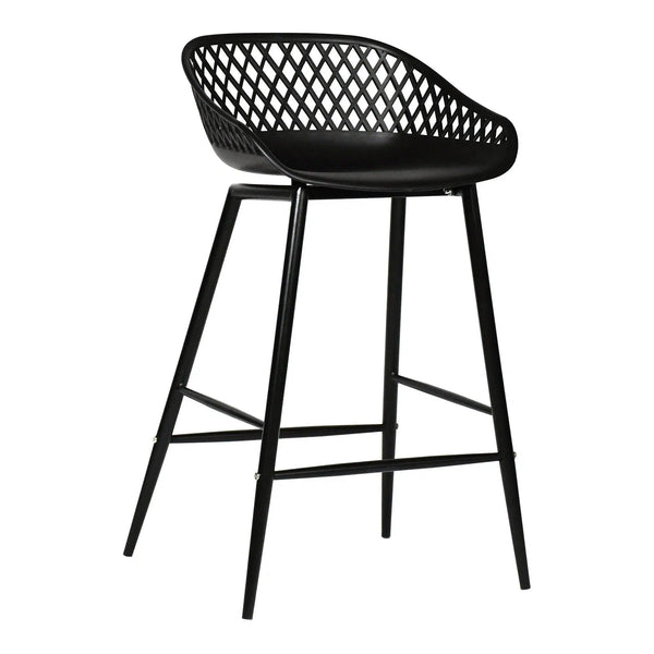 Piazza Black Outdoor Counter Stool Counter Stools LOOMLAN By Moe's Home